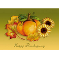 Thanksgiving Pumpkin and Leaves Holiday Greeting Card (5"x7")